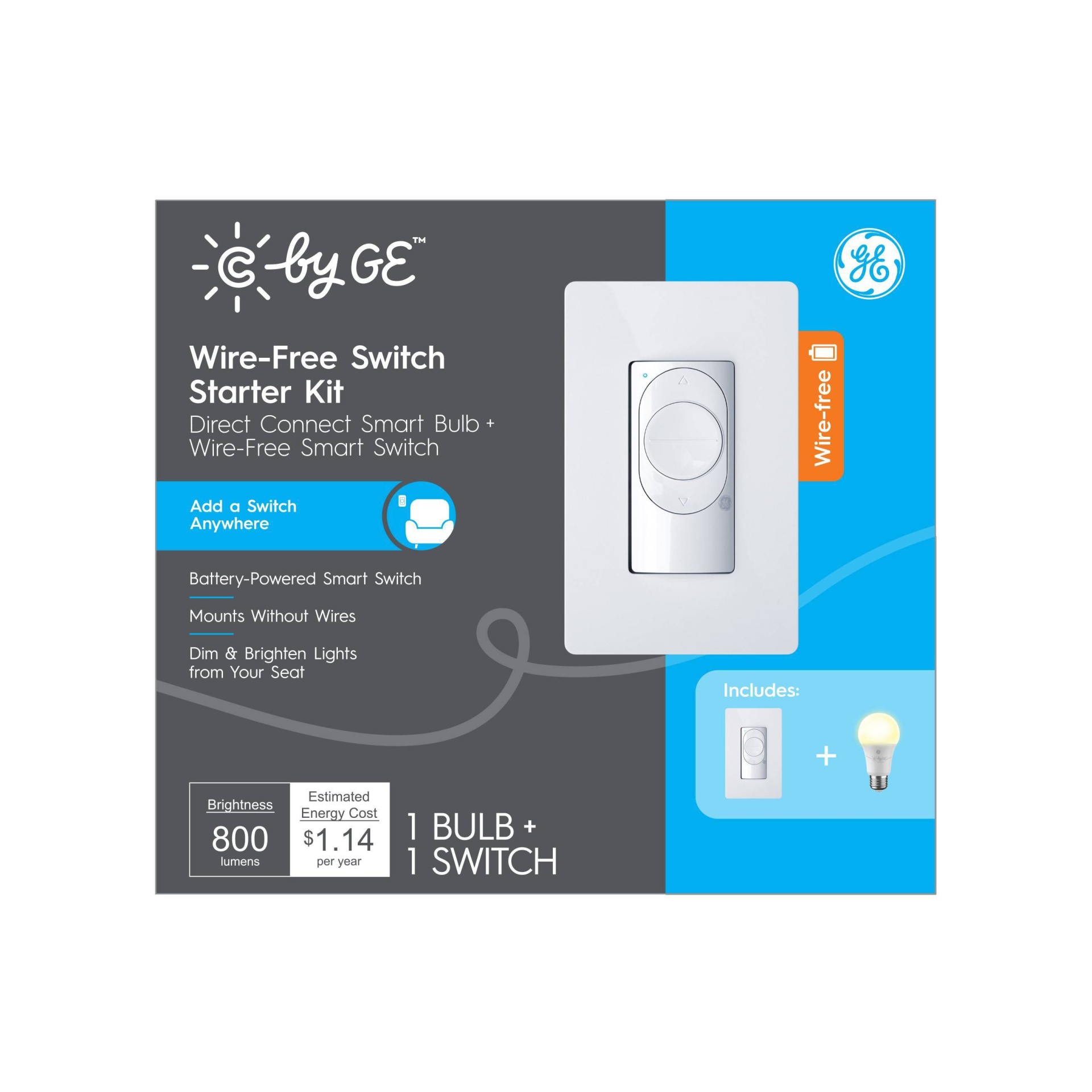slide 1 of 3, General Electric Bundle with Switch and LED Bulb, 1 ct