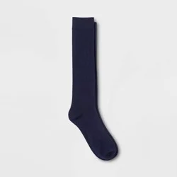 Women's Solid Knee High Socks - Navy Blue 4-10: Tagless, Lightweight Knit, Recycled Polyester Blend