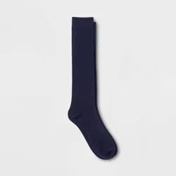 Women's Solid Knee High Socks - Navy Blue 4-10: Tagless, Lightweight Knit, Recycled Polyester Blend