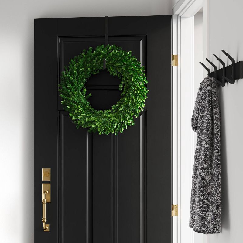 slide 2 of 4, 21.25" Preserved Boxwood Wreath - Threshold™: Natural Indoor Decor, Unlit Dried Foliage, Wall Accent, 1 ct