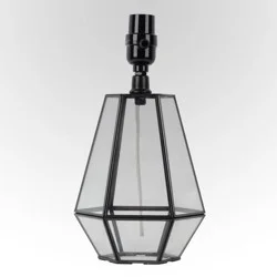 12"x6.5" Small Terrarium Table Lamp Base Black - Threshold™: Metal Frame, Glass Accent, ETL Listed
