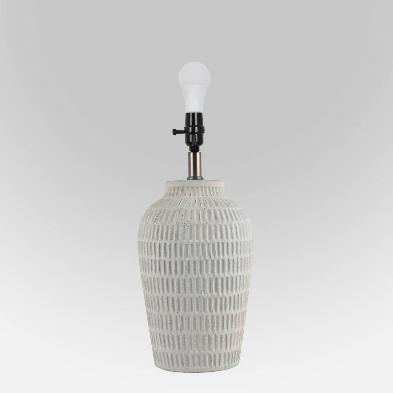 slide 2 of 2, Large Ceramic Textured Table Lamp Base White - Threshold™: Modern Accent Lighting, ETL Listed, 1 ct