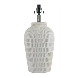 Large Ceramic Textured Table Lamp Base White - Threshold™: Modern Accent Lighting, ETL Listed