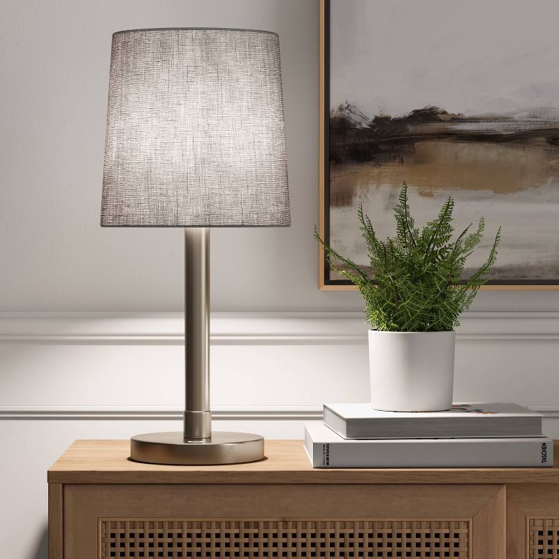 slide 3 of 4, Small Montreal Wren Lamp Shade Natural - Threshold™: Textured Drum Shade, Polyester & Cotton Weave, No Assembly Required, 1 ct