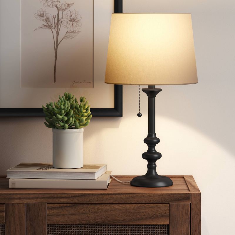 slide 3 of 9, Small Stick Lamp Base Black - Threshold™: ETL Listed, Metal, LED Compatible, 1 ct