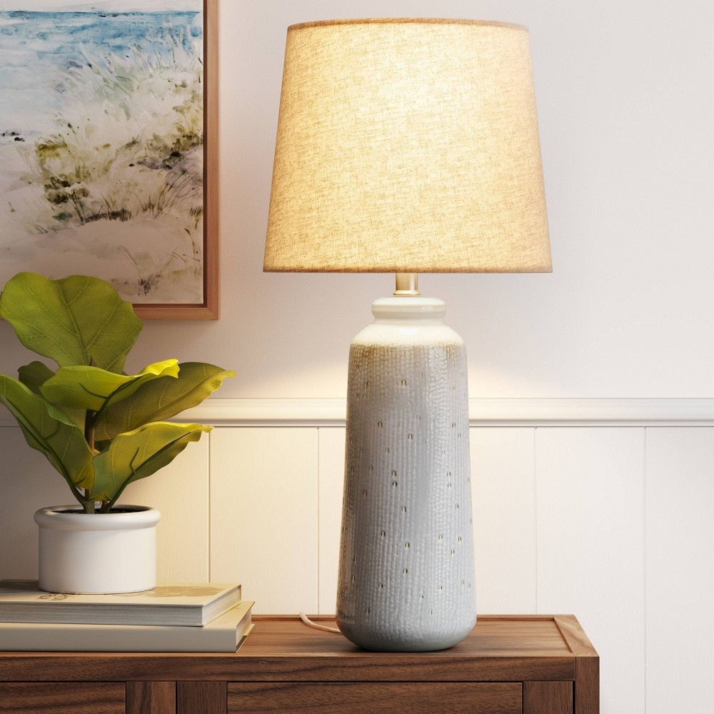slide 3 of 4, Large Ceramic Table Lamp Light Blue - Threshold, 1 ct