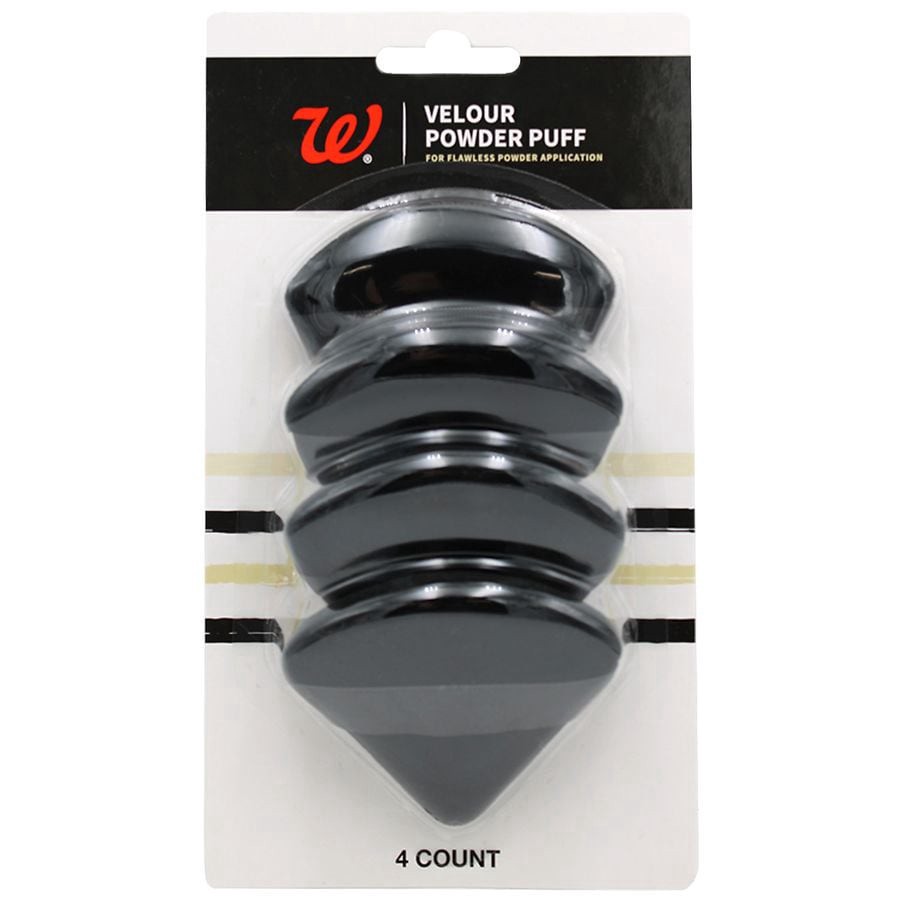 slide 1 of 2, Walgreens Velour Powder Puffs, 4 ct