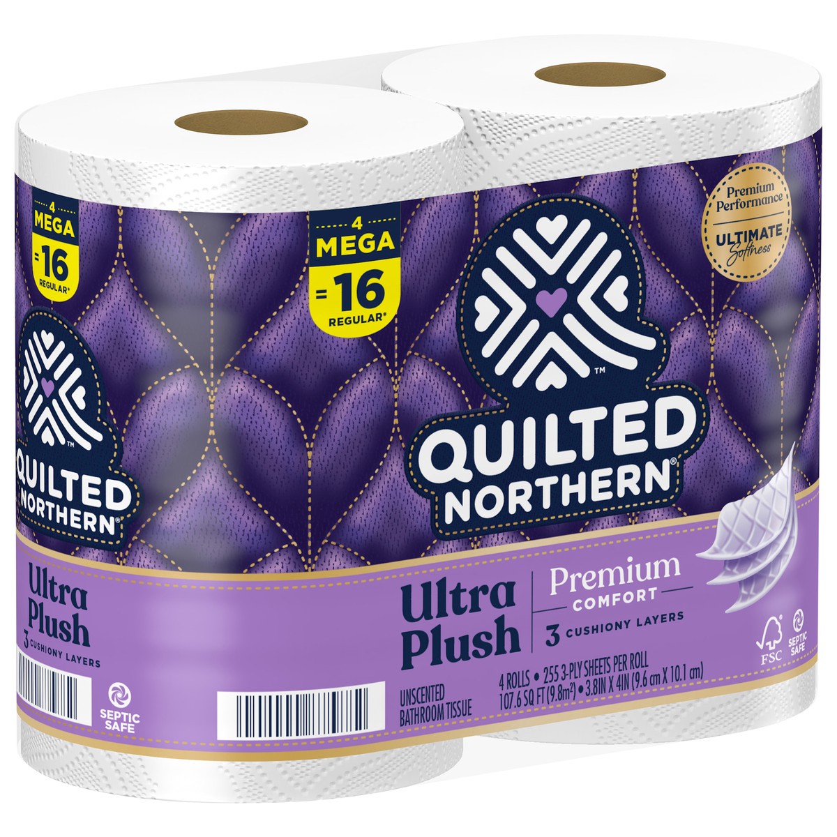 slide 4 of 5, Quilted Northern Ultra Plush Toilet Paper, 4 Mega Rolls, 4 ct