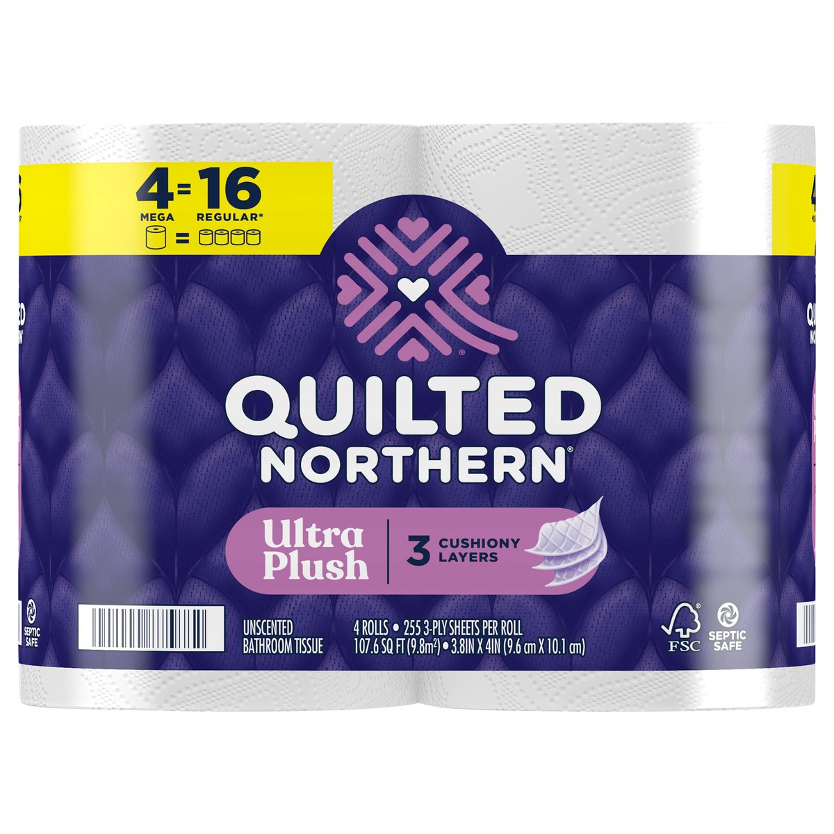 slide 1 of 5, Quilted Northern Ultra Plush Toilet Paper, 4 Mega Rolls, 4 ct
