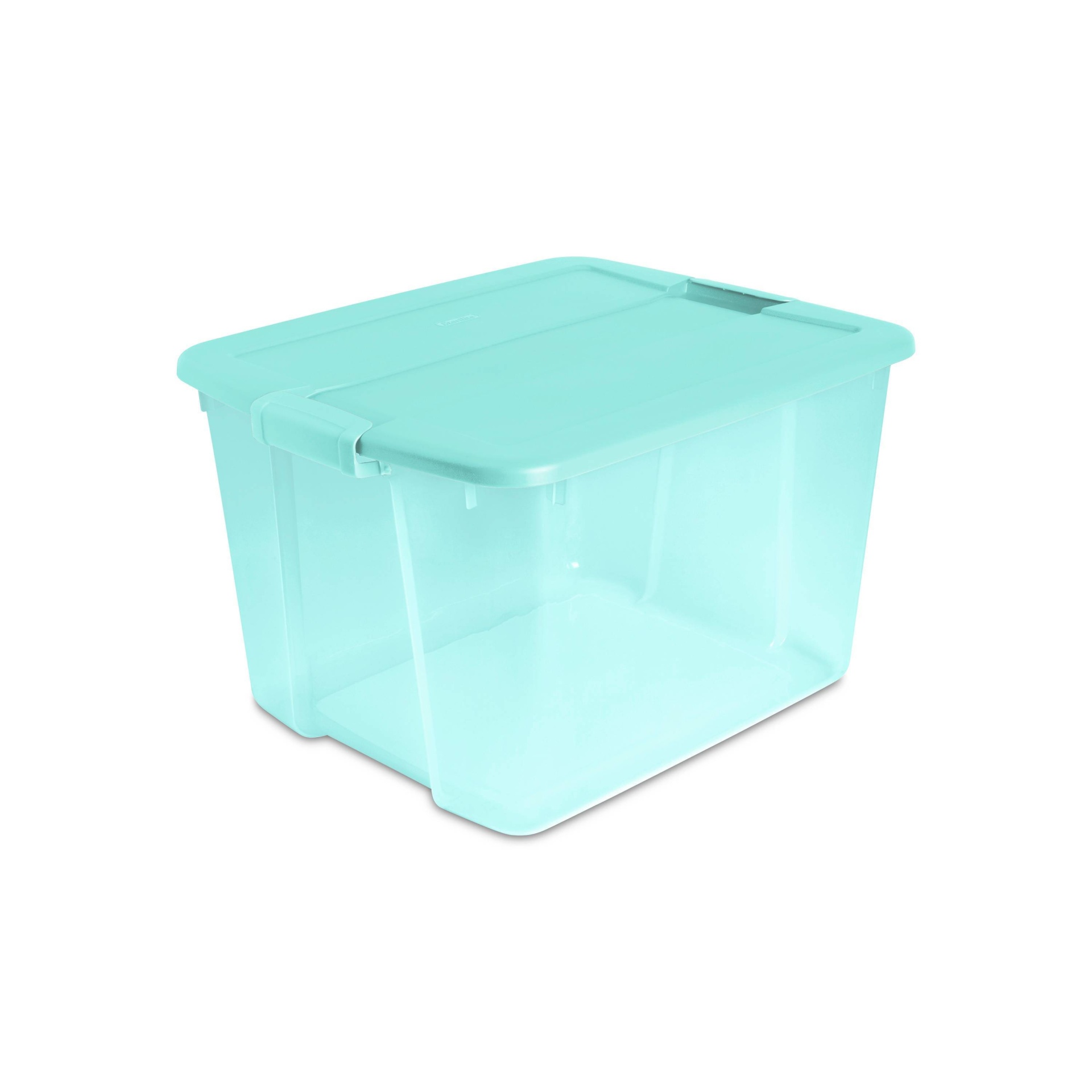 slide 1 of 7, Sterilite Latching Storage Box with Lid Aqua, 66 qt