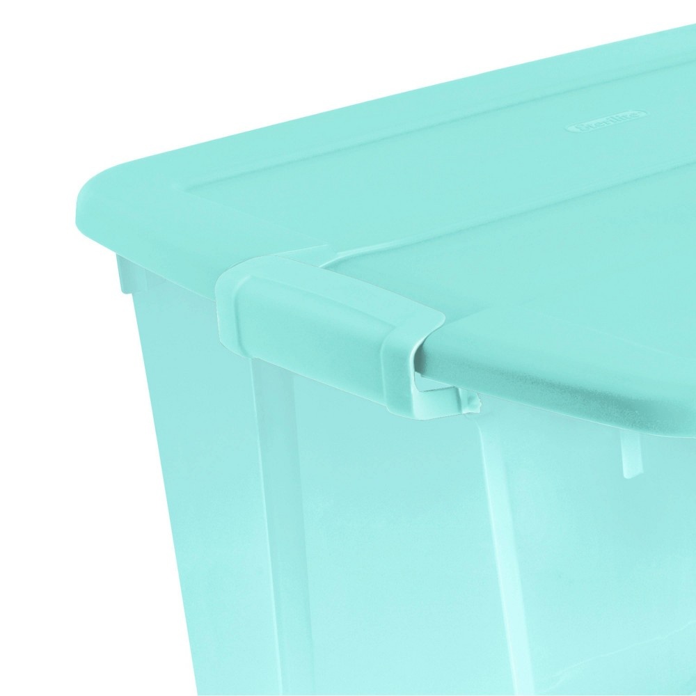 slide 6 of 7, Sterilite Latching Storage Box with Lid Aqua, 66 qt