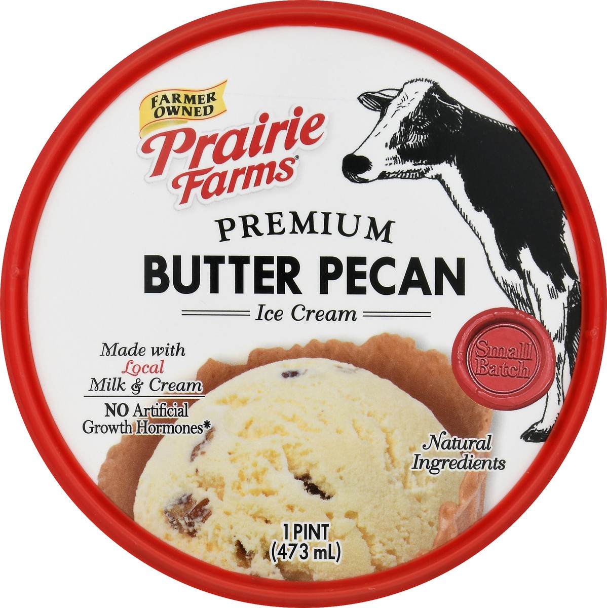 slide 9 of 13, Prairie Farms Premium Butter Pecan Ice Cream 1 pt, 1 pint