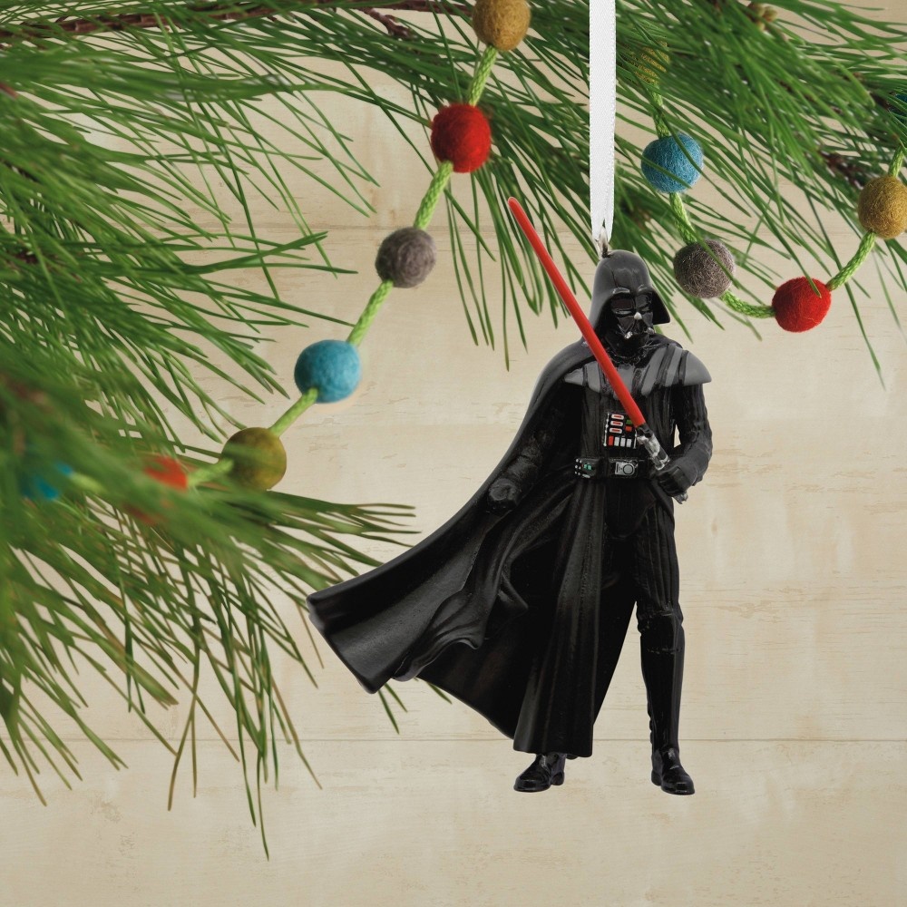 slide 3 of 4, Hallmark Star Wars Darth Vader with Light Saber Christmas Tree Ornament, 1 ct