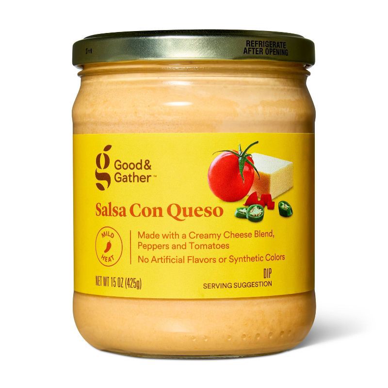 slide 1 of 4, Salsa Con Queso - 15oz - Good & Gather™, 15 oz