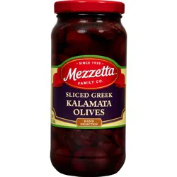 Mezzetta Sliced Greek Kalamata Olives, 9.5 oz Dr. Wt.