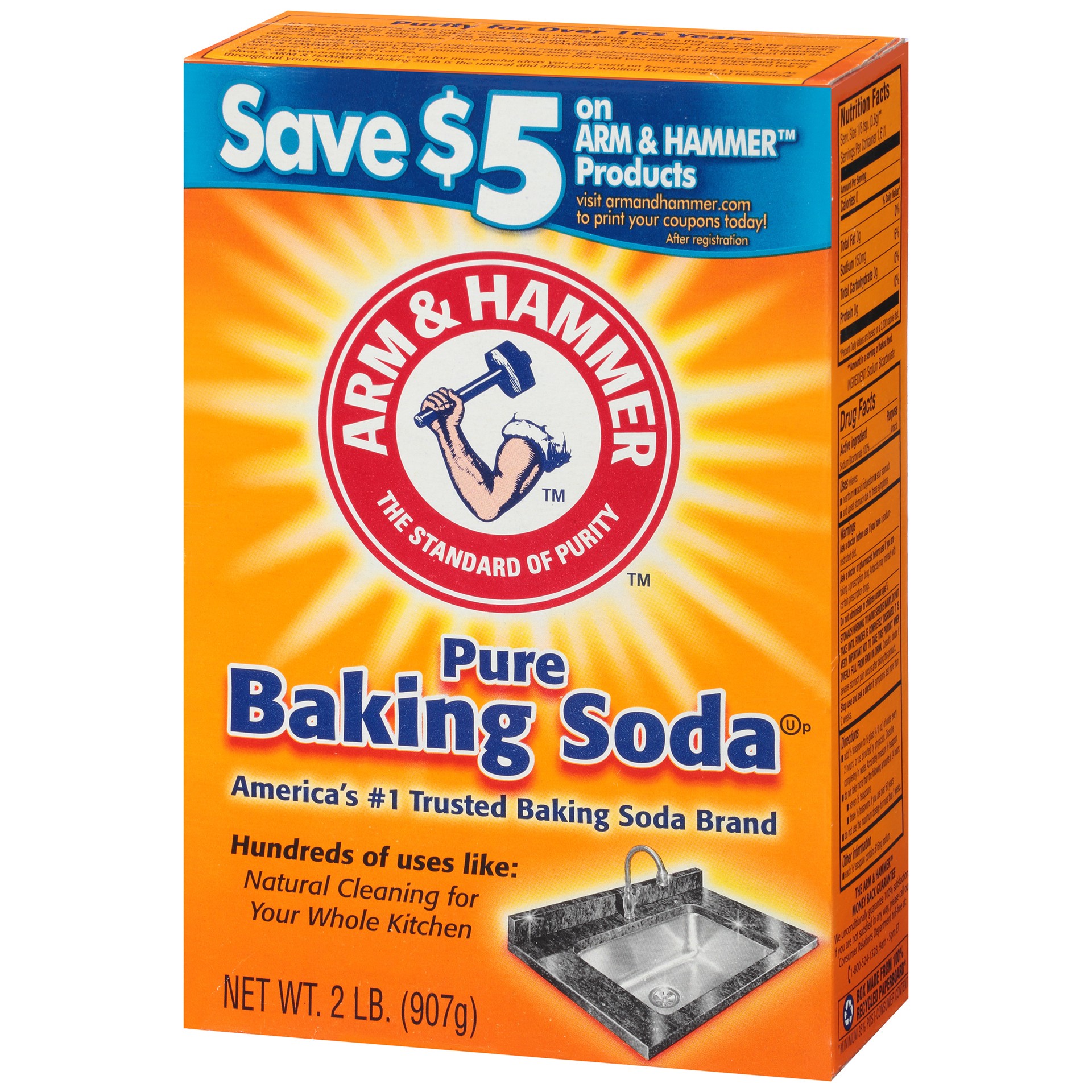 slide 4 of 4, ARM & HAMMER™ Baking Soda, 2 lb. Box, 2 lb