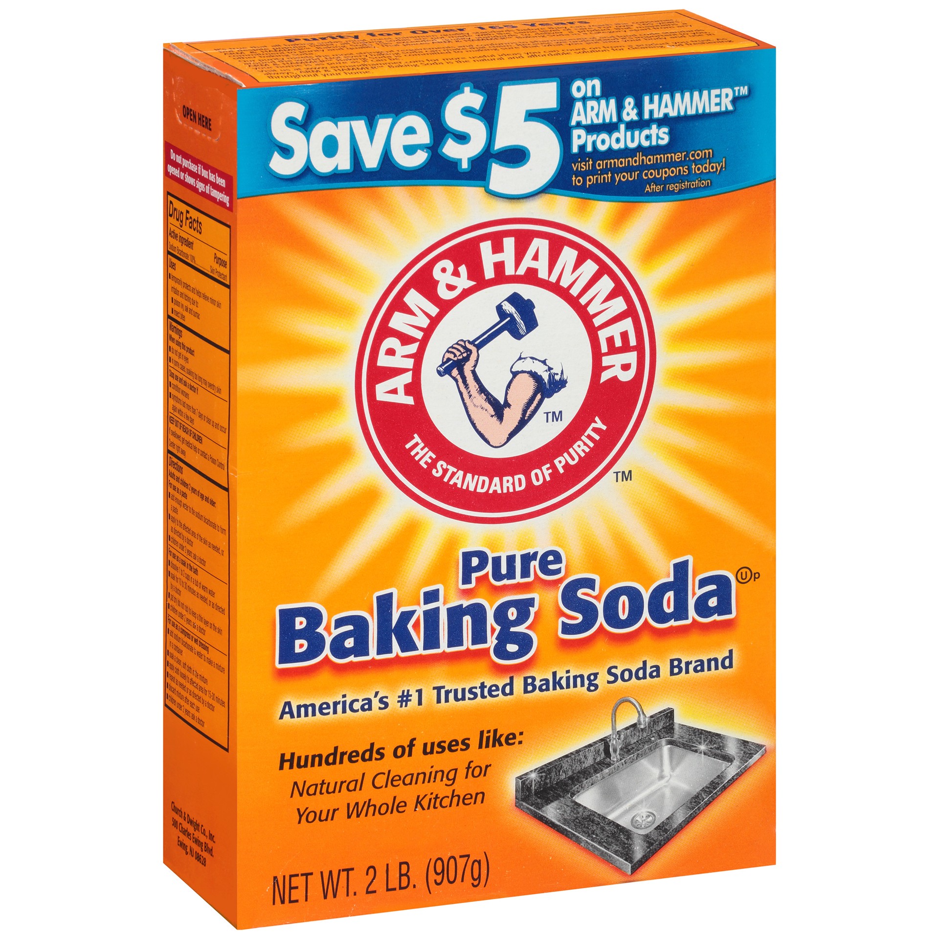 slide 2 of 4, ARM & HAMMER™ Baking Soda, 2 lb. Box, 2 lb