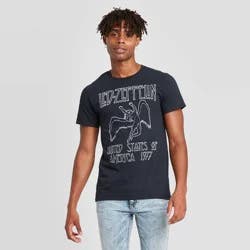 Men's Led Zeppelin Short Sleeve Graphic Crewneck T-Shirt - Black L