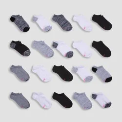 Hanes Girls' 20pk No Show Athletic Socks - Colors May Vary S