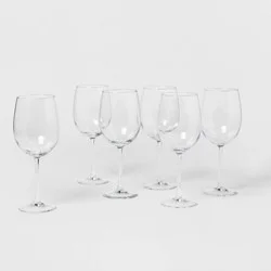 19oz 6pk Glass Large Stemmed Wine Glasses - Threshold™