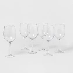 19oz 6pk Glass Large Stemmed Wine Glasses - Threshold™