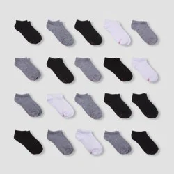 Hanes Boys' 20pk No Show Athletic Socks - Colors May Vary M