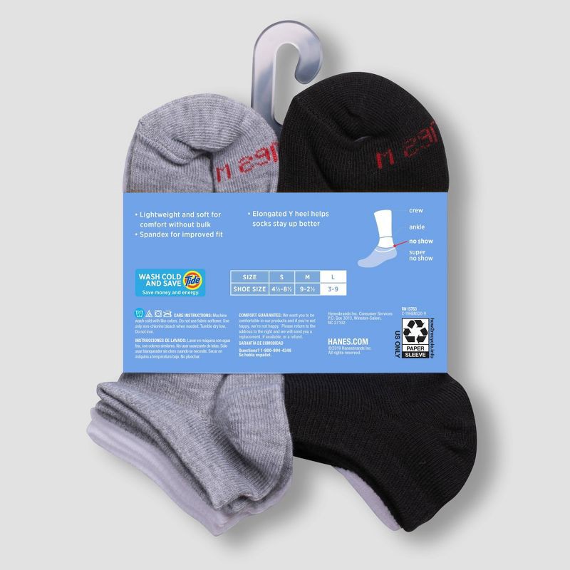 slide 3 of 4, Hanes Boys' 20pk No Show Athletic Socks - Colors May Vary L, 20 ct