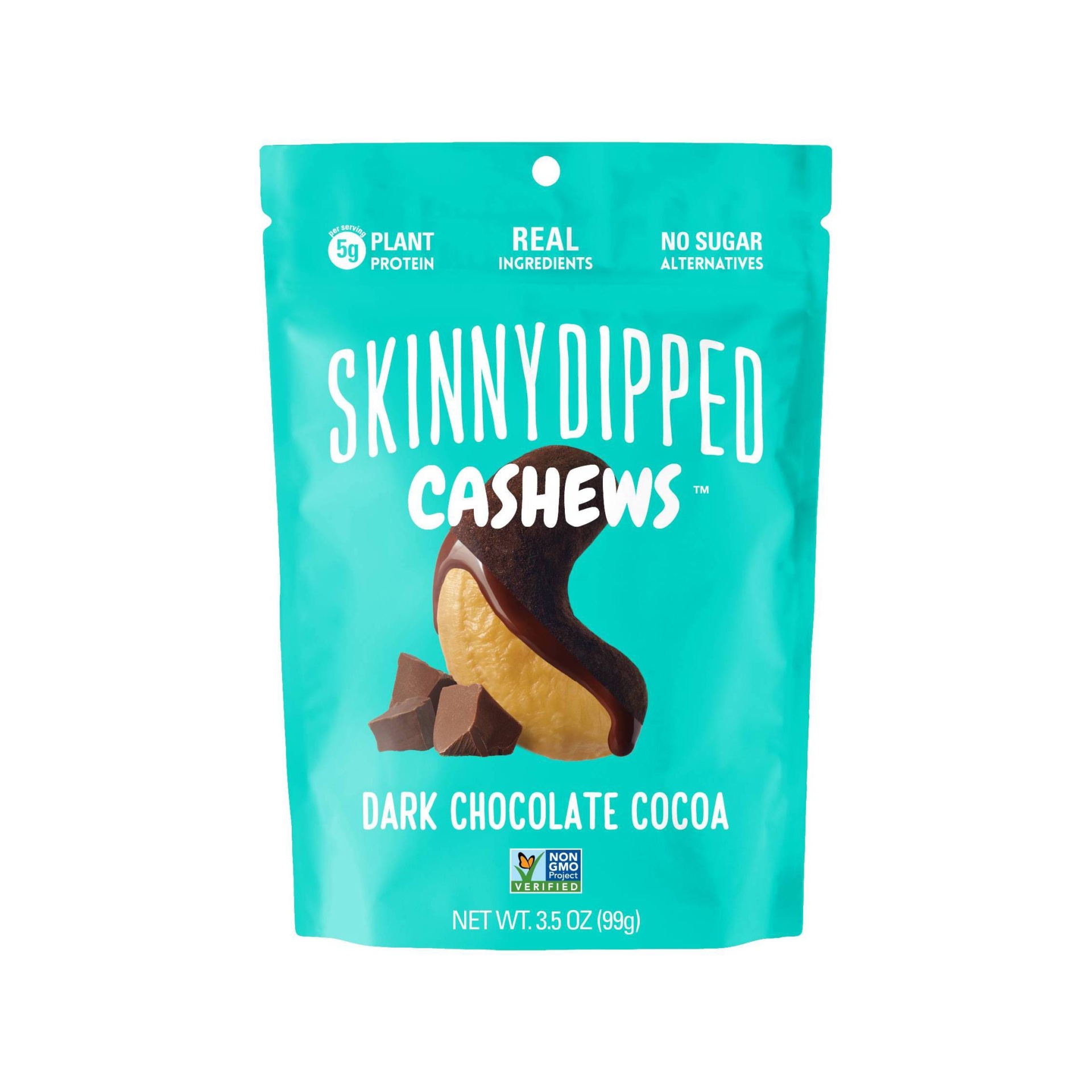 slide 1 of 3, SkinnyDipped Dark Chocolate Cocoa Cashews, 3.5 oz