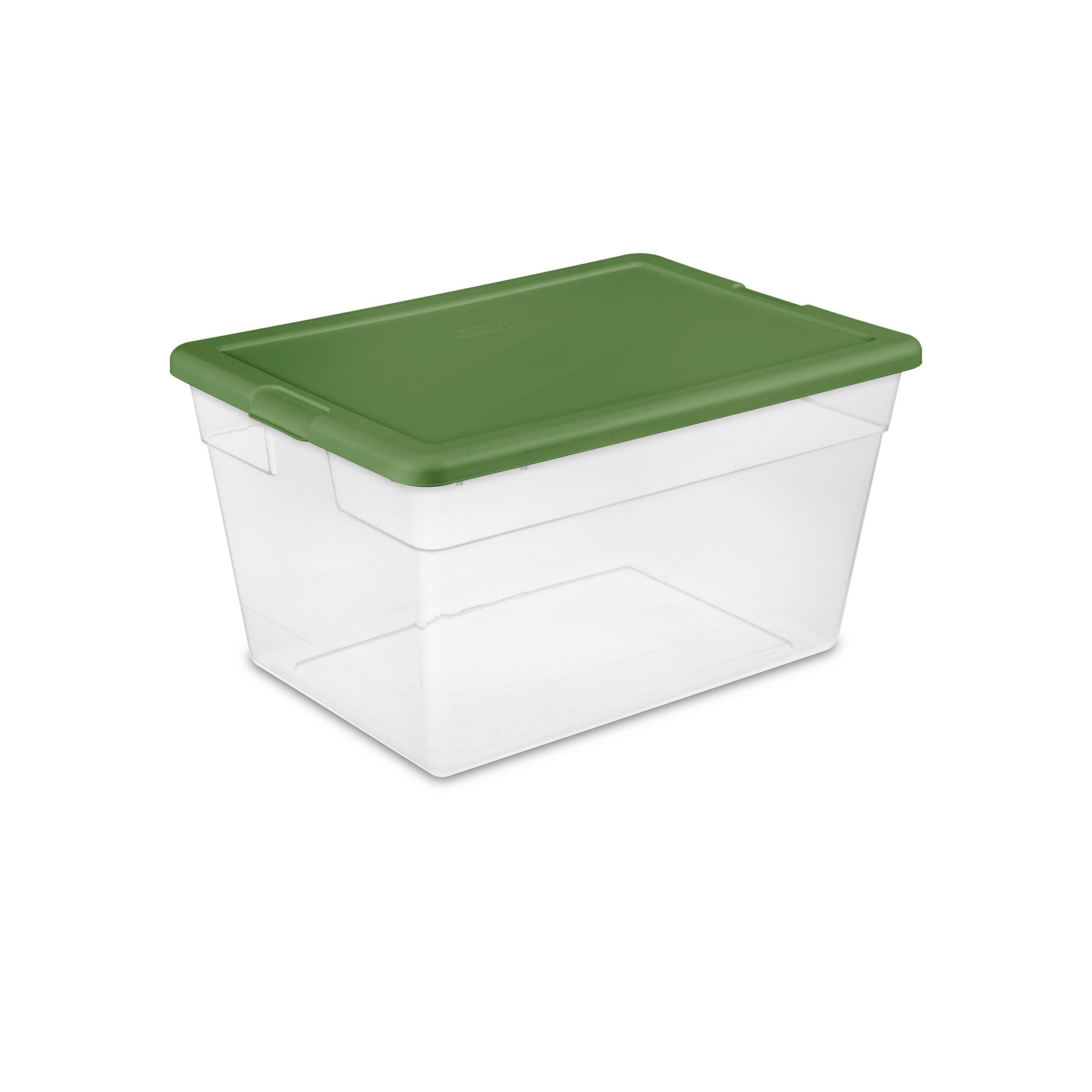 slide 1 of 4, Sterilite Non Latching Bin with Lid Red/Green, 56 qt