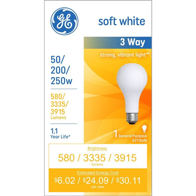 slide 1 of 4, GE Household Lighting GE 3 Way Light Bulb, 1 ct