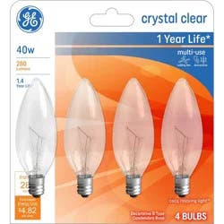 GE Household Lighting GE 4pk 40W Incandescent Clear Decorative Light Bulbs