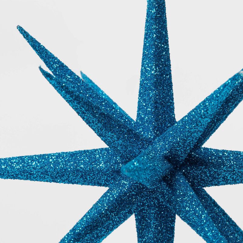 slide 3 of 3, Plastic Spike Starburst Christmas Tree Ornament Turquoise - Wondershop™: Indoor, 1 ct