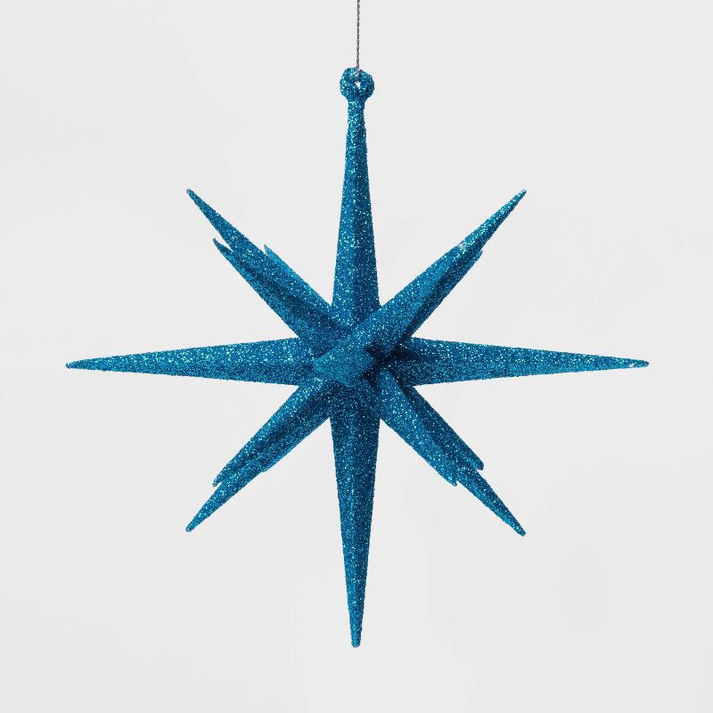 slide 1 of 3, Plastic Spike Starburst Christmas Tree Ornament Turquoise - Wondershop™: Indoor, 1 ct