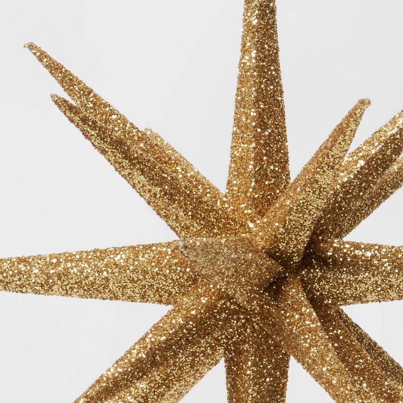 slide 3 of 3, Plastic Spike Starburst Christmas Tree Ornament Gold - Wondershop™: Indoor, 6" Height, Unlit, 1 ct