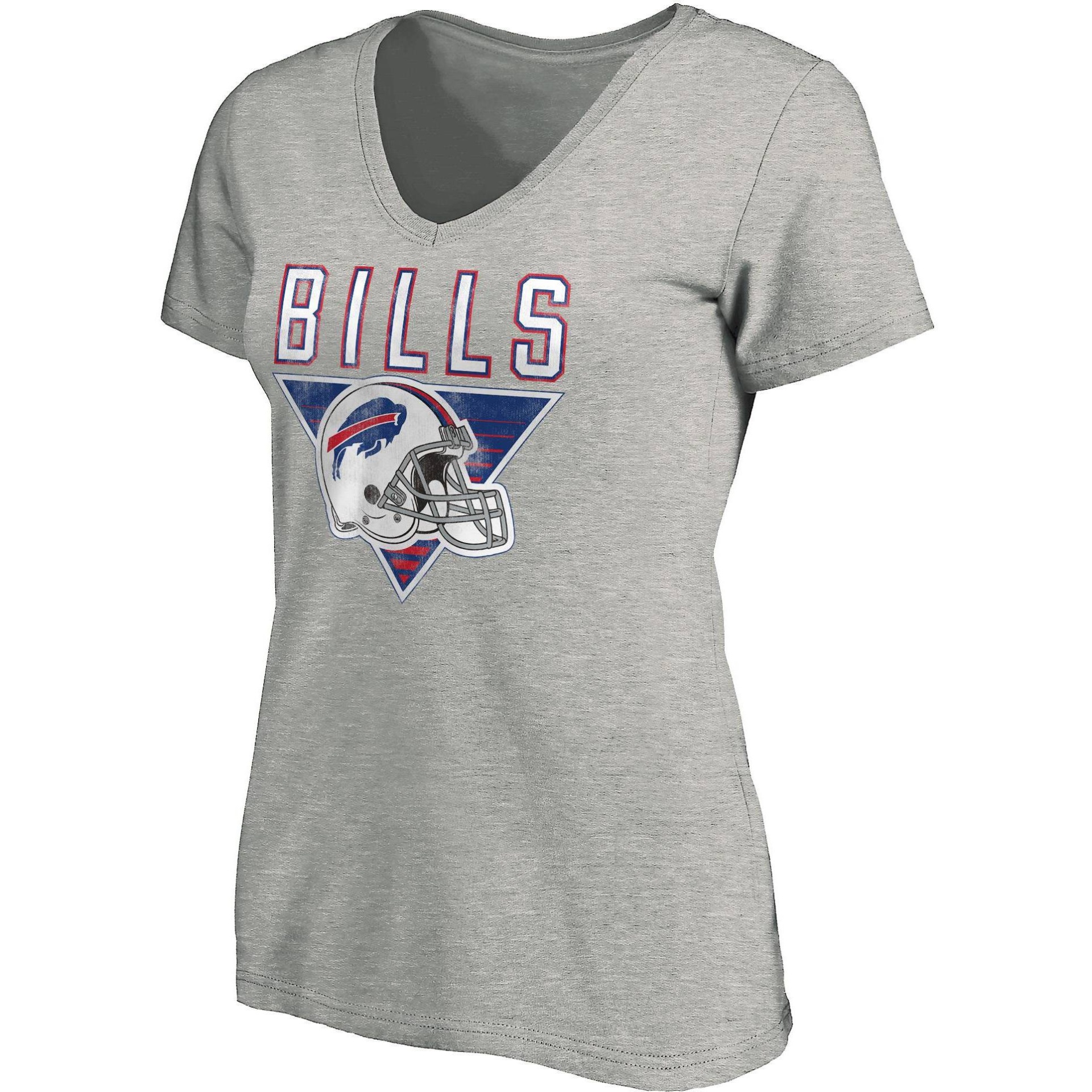 slide 1 of 3, NFL Buffalo Bills Women's Heather Short Sleeve V-Neck T-Shirt - XL, 1 ct