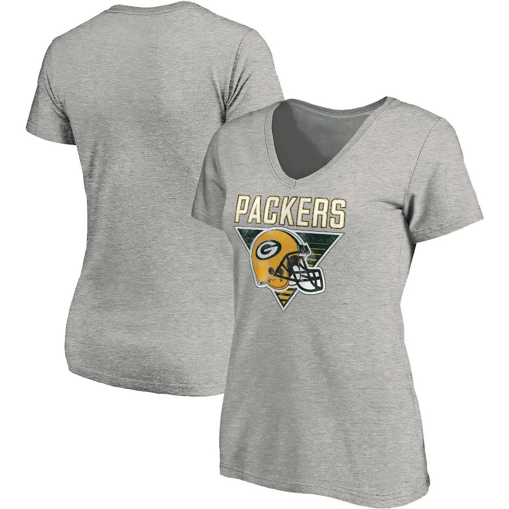 slide 3 of 3, NFL Green Bay Packers Women's Heather Short Sleeve V-Neck T-Shirt - XL, 1 ct