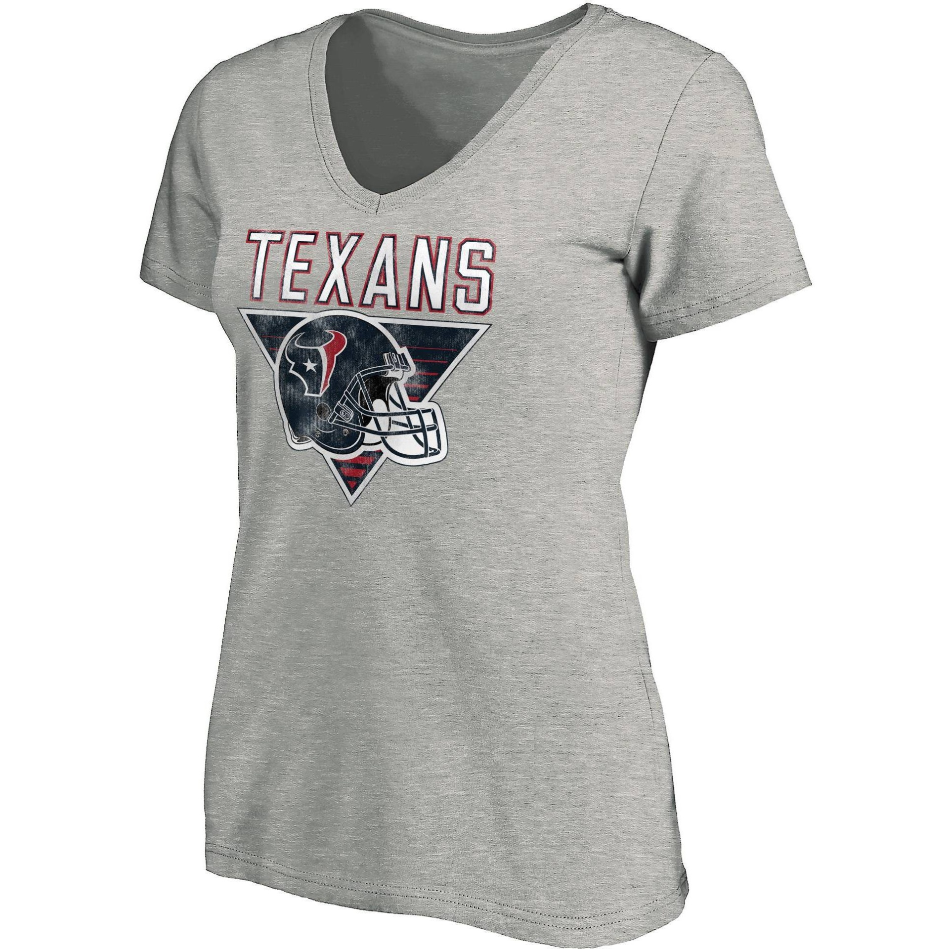 slide 1 of 2, NFL Houston Texans Women's Heather Short Sleeve V-Neck T-Shirt - XL, 1 ct