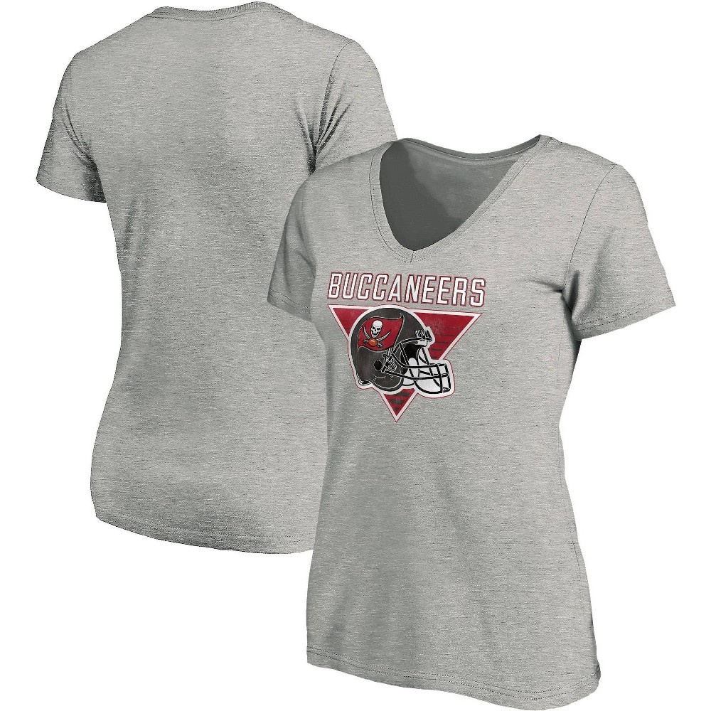 slide 3 of 3, NFL Tampa Bay Buccaneers Women&#39;s Heather Short Sleeve V-Neck T-Shirt - XL, 1 ct