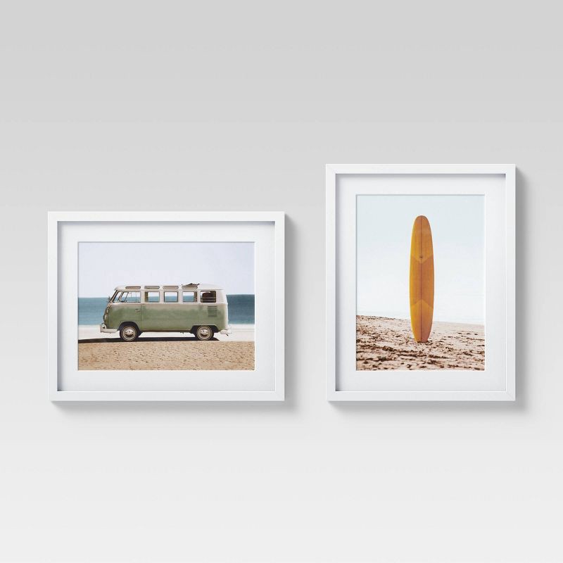 slide 1 of 6, (Set of 2) 16" x 20" Van and Surfboard Framed Wall Art - Project 62™: Coastal Decor Lithograph, 1 ct