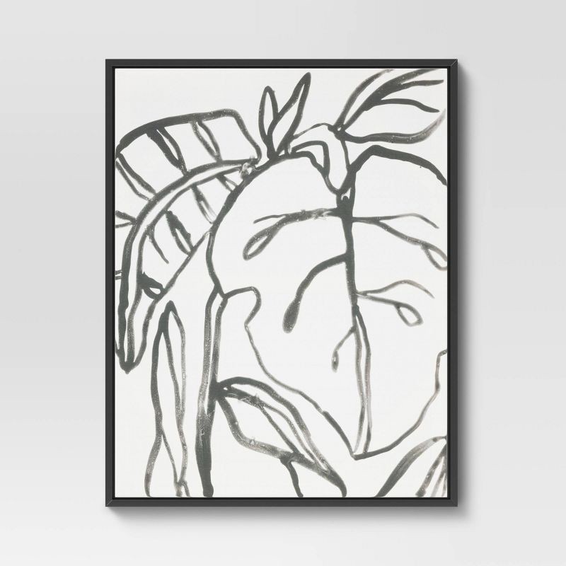 slide 4 of 6, 24" x 30" Botanical Sketch Framed Wall Canvas White/Black - Project 62™: Modern Vertical Digital Art Set, 1 ct