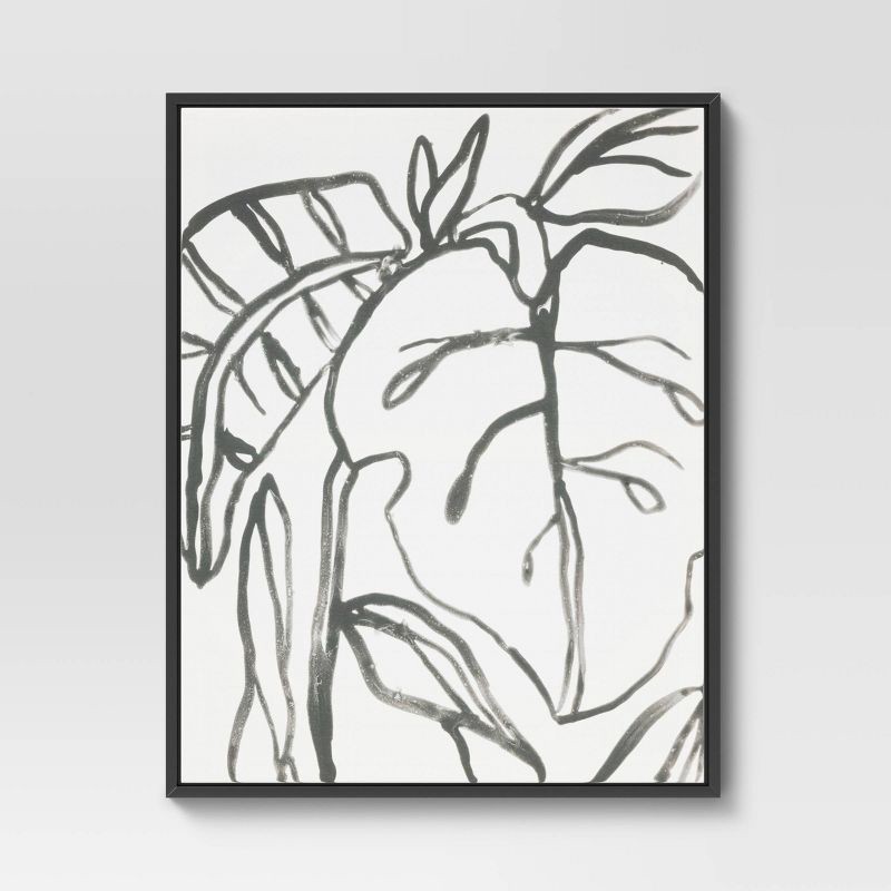 slide 3 of 6, 24" x 30" Botanical Sketch Framed Wall Canvas White/Black - Project 62™, 1 ct