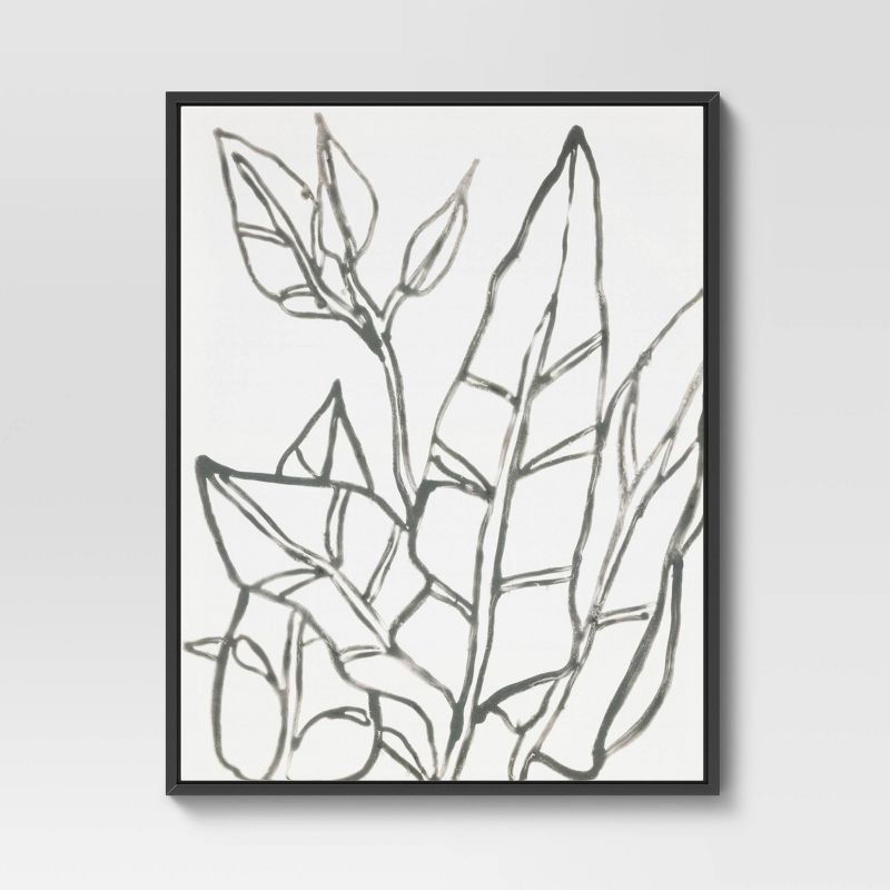 slide 4 of 6, 24" x 30" Botanical Sketch Framed Wall Canvas White/Black - Project 62™, 1 ct
