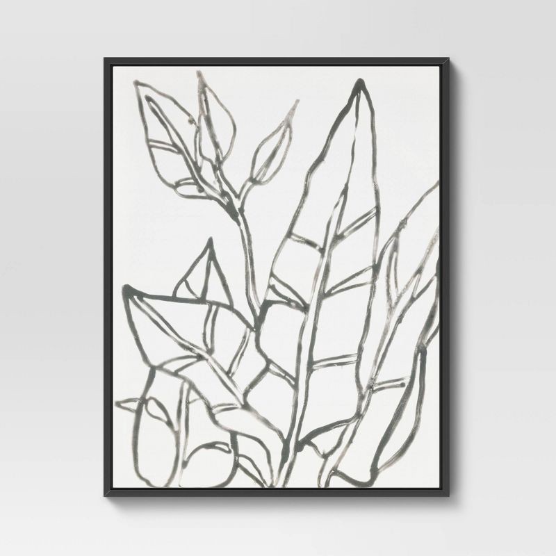 slide 3 of 6, 24" x 30" Botanical Sketch Framed Wall Canvas White/Black - Project 62™: Modern Vertical Digital Art Set, 1 ct