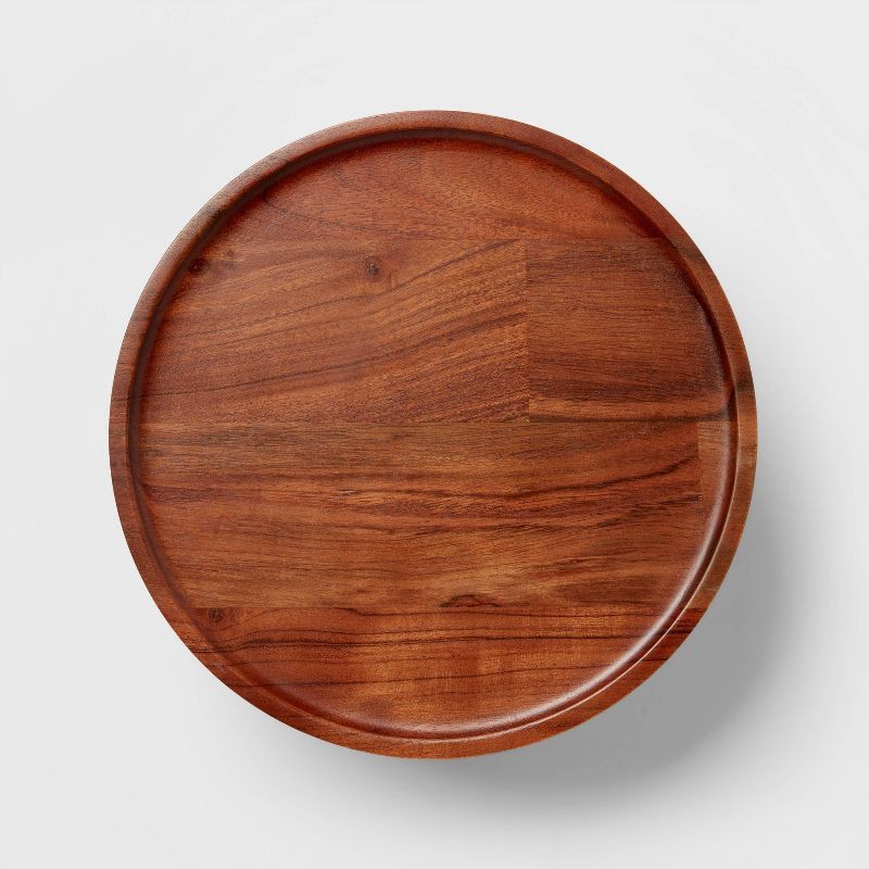 slide 3 of 3, 12" Wood Tall Cake Stand - Threshold™, 1 ct