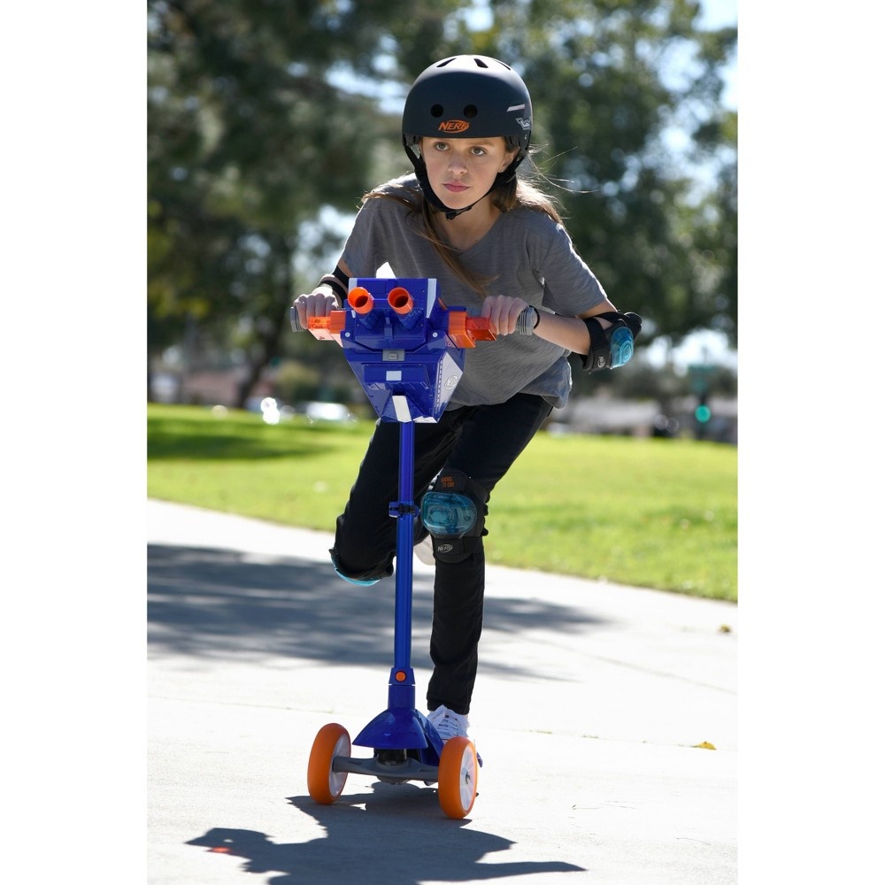 Nerf NERF Fire Blaster Scooter - Dual Barrel Rapid Fire Action - 3-Wheel  Push Scooter with Adjustable Height - Compatible with NERF Products in the  Scooters department at