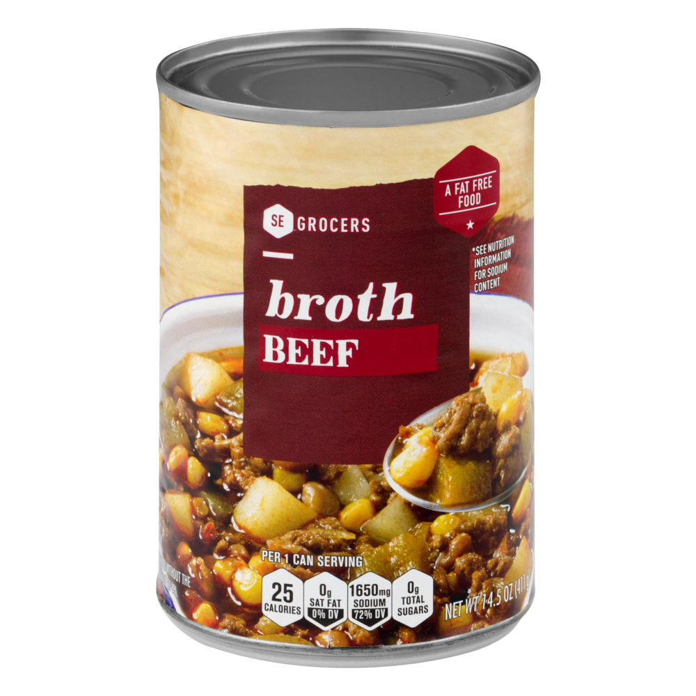 slide 1 of 1, SE Grocers Broth Beef - 14.5 oz, 14.5 oz
