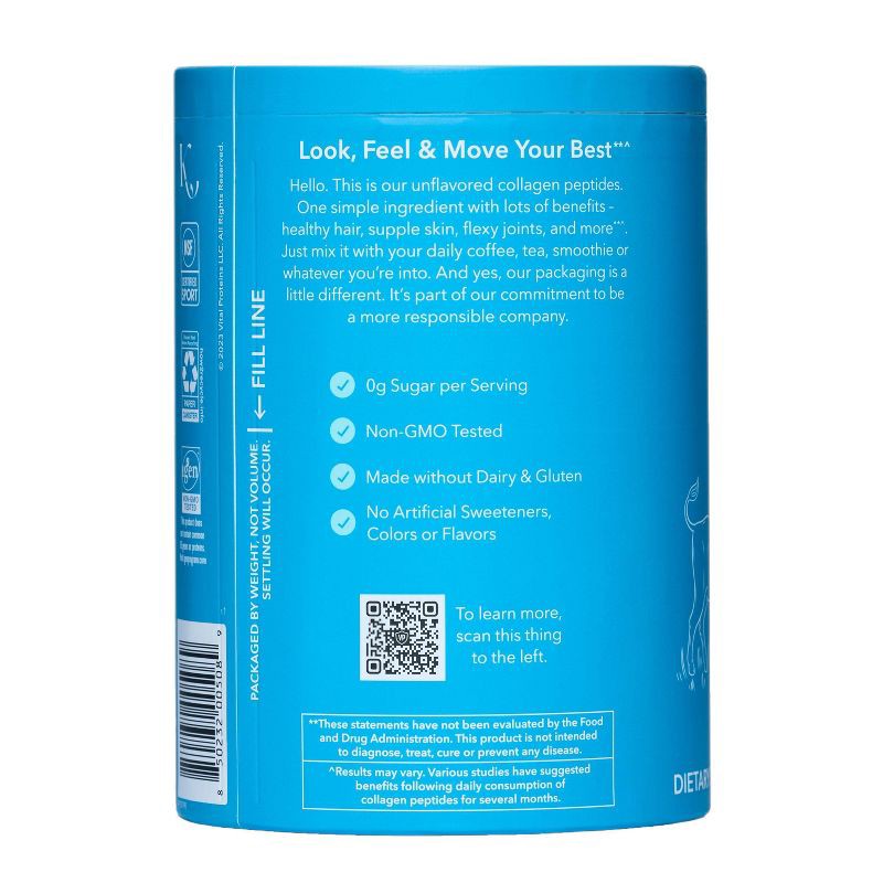 slide 2 of 8, Vital Proteins Collagen Peptides Unflavored Powder - 20oz, 20 oz