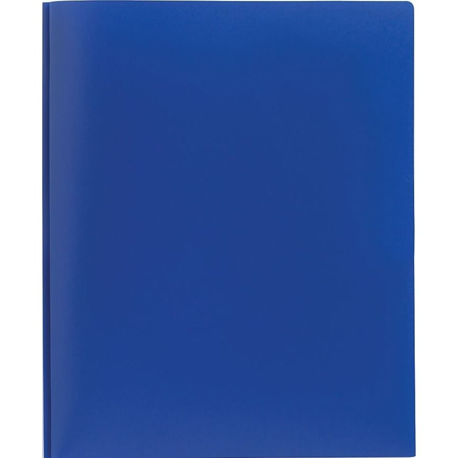 slide 3 of 3, Office Depot Brand 2-Pocket Poly Folder With Prongs, Letter Size, Blue, 1 ct