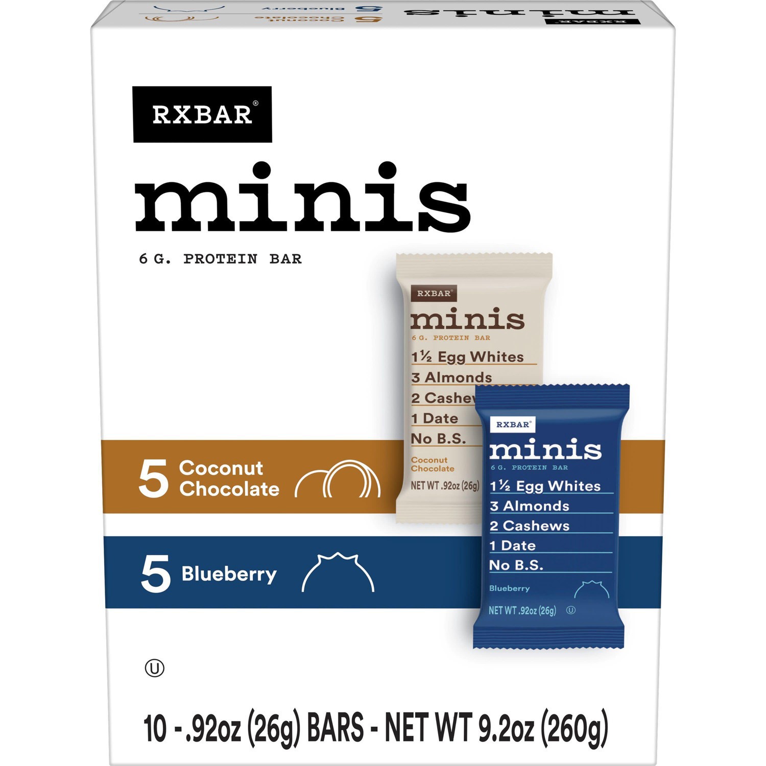 slide 1 of 1, RXBAR Minis Blueberry & Coconut Chocolate Variety Pack - 9.2oz/10ct, 9.2 oz, 10 ct