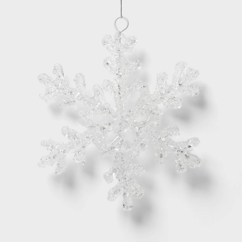 slide 1 of 3, Acrylic Snowflake Christmas Tree Ornament Clear - Wondershop™: Icy Shine, Indoor Decor, Festive Charm, 1 ct